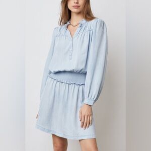 NWT Rails Shawna Smocked Waist Chambray Minidress